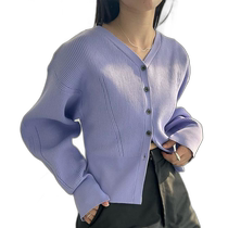 Direct mail from Japan (2024SS 5-color expansion) laminated button cardigan mystic