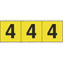 日本直邮日本直购TRUSCO数字贴纸30×30“4”黄色底 黑色文字3枚T