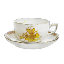Japan direct mail Japan direct mail Herend Herend Hungary hand-painted Aponi yellow tea cup AV-0