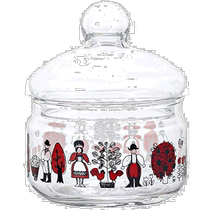 (Direct mail from Japan) Aderia wide mouth glass jar with lid 360ml transparent Mickey Mouse 192