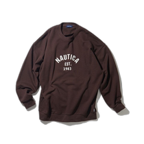 Japan direct mail NAUTICA mens classic stitching LOGO round neck sweatshirt casual and comfortable fashionable and trendy for men