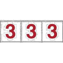 日本直邮日本直购TRUSCO数字贴纸100×100“3”透明地 红色文字3T