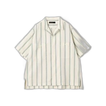 Japanese direct mail green label relaxing mens colorful striped see-through open collar shirt 321669