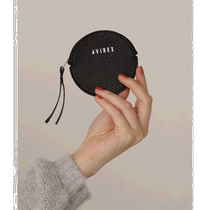 Japanese direct mail AVIREX womens genuine leather mini round wallet compact and practical can store coins and headphones