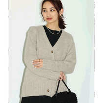 Direct mail from Japan B:MING by BEAMS Womens V-neck cardigan Korean version loose and fashionable fresh and comfortable