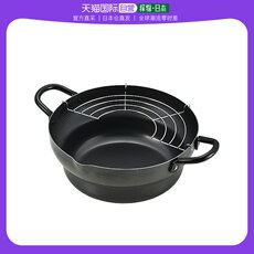 Фритюрница 【日本直邮】yoshikawa油炸锅吉川24cm黑色天妇罗油炸锅烹饪用具