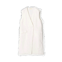 Japanese direct mail DES PRES womens French high-end linen long vest refreshing and comfortable in summer no collar