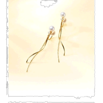 Japan Direct Mail Canal 4℃ Womens K10 Gold Freshwater Pearl Earrings Elegant and Sparkling Beautiful and Elegant