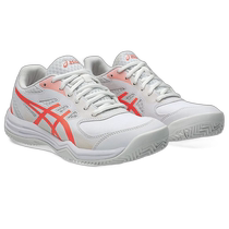 Asics Womens Sports Mesh Tennis Shoes White Orange 22 5