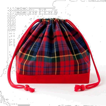 (Publipostage direct du Japon) Sac à déjeuner à cordon de serrage coloré de style bonbon à carreaux rouges N3481700