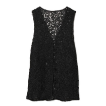 日本直邮JEANASIS 女士透视刺绣无袖长马甲 114468