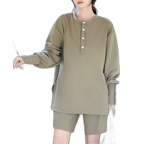 Japanese direct mail TeddyShop womens 2WAY Henry collar sun protection clothing shorts set rashguard066