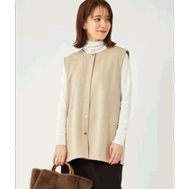 Japanese direct mail green label relaxing womens V-neck 3WAY vest casual and fashionable reversible