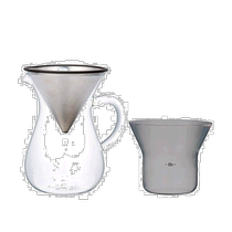 (Direct mail from Japan) kinto coffee appliance hand-brewed coffee glass filter cup set 2 cups stainless steel