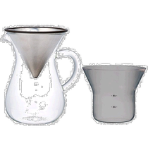 (JAPAN DIRECT MAIL) KINTO 27621 hand punching coffee heat resistant glass jug 4 pieces of suit metal filtration