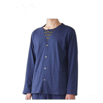 EPOCA UOMO cardigan cut mens cotton silk world gray navy 0383-98