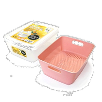 Japan direct mail double-layer drain basin plastic bowl and chopsticks drain basket drain basin fruit and vegetable basket storage basket rectangular