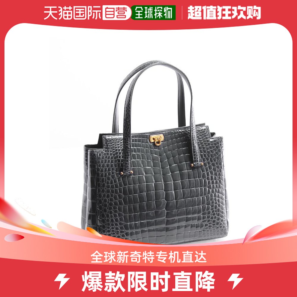 Japan Direct Mail Sankyo Shokai Lady Genuine Leather Crocodile Thread Handbag Japan Making Light Self-reliance-Taobao