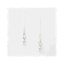 Japanese direct mail Japanese trend agete Akado K10 chalcedony pendant earrings blue one size