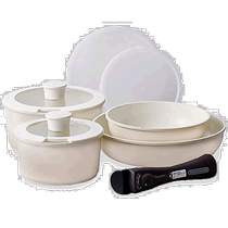 (Direct mail from Japan) IRIS OHYAMA ceramic color frying pan with removable handle 9-piece set