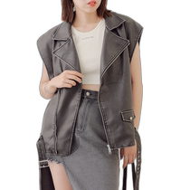 Japan direct mail Chico womens imitation leather knight short vest CHZ1041707A0001