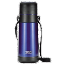 (Direct mail from Japan) Pearl Metal 1L Wide Mouth Double-layer Stainless Steel Kettle with Cup Blue