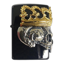 (Direct mail from Japan) ZIPPO lighter black three-dimensional skull crown BBZ-スカルKA2