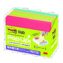 (Direct mail from Japan) 3M refill color sticky notes strong adhesive 75×50mm 90 sheets×10 books