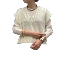 Japan Direct Mail Ribbon Wool Knitted Vest Omekashi