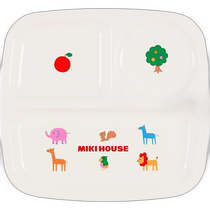 (Direct Mail from Japan) Miki House Childrens Dinner Plate Baby Animal Series Dinner Plate Mickey Tray Plastic