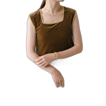 Japan Direct Mail COLLAGE GALLARDAGALANTE Womens Color Velvet Sleeveless Top CLZ104