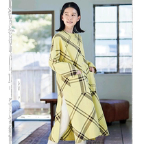Japanese direct mail Sunny clouds womens large plaid bias cut dress spring new style 45 degree bias cut