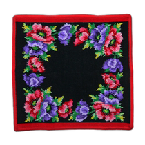Direct mail from Japan FEILER flower towel handkerchief 30cm black red