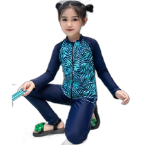 Japan direct mail TeddyShop childrens long-sleeved swimsuit set sun protection plant print top shorts tight