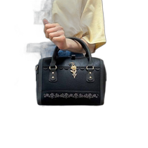 Japanese direct mail axes femme womens rose embroidered Boston bag BL612X09