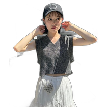 Direct mail from Japan (10% OFF discount for reservations) sequined knitted vest mystic denim vest