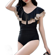 Japan direct mail TeddyShop womens contrasting double-layer ruffled one-piece swimsuit hys3109