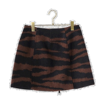 Japanese direct mail GANNI womens characteristic pattern wool jacquard mini skirt with front zipper design free
