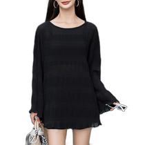 Japanese direct mail TeddyShop womens four-piece swimsuit (long-sleeved see-through top shorts double shoulder straps