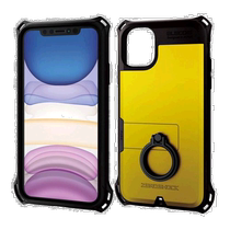 (Direct mail from Japan) ELECOM iPhone 11 special shock-absorbing mobile phone case with ring buckle yellow
