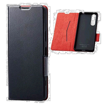 (Direct mail from Japan) Ilike Xperia1II mobile phone case soft leather with magnet holder black PM X201PL
