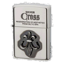 (JAPAN DIRECT MAIL) ZIPPOs treasure lighter silver solid kite tail flower cross decorated CRS-N