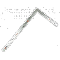 (Direct mail from Japan) Shinwa penguin brand curved ruler 30cm silver 10642