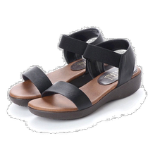 (Direct Mail from Japan) Italico Made in Japan Soft and Fluffy Flat Sandals (Black)