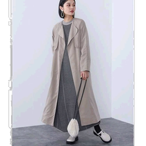 Direct mail from Japan BEAMS HEART collarless soft windbreaker long coat simple and elegant elegant and fashionable in spring and summer