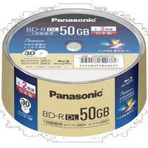 (Direct mail from Japan) Panasonic Blu-ray BD-R DL burning disc 50GB can be additionally burned into a pack of 30 discs