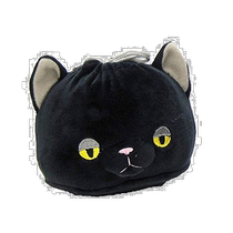 (Direct mail from Japan) Shinada wearing a bag with black cat cute elastic mouth string MONK-0120B