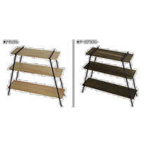 Japan Direct PostCOLLEND STORAGE RACK STORAGE RACK OPEN BOOKSHELVES 3 LAYERS OF THIN WOOD IRON LEGS RACK IRON LEGS