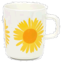 (Direct mail from Japan) Marimekko Coffee Cup Mug White×Yellow