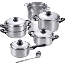 (Publipostage direct du Japon) Ensemble de pots de paix Wahei Freiz avec cuillère compatible gaz IH EM-025